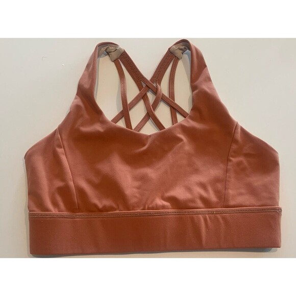 Women’s SP Athletic Strappy Sports Bra Burnt Orange Sz L Supportive Workout - Picture 1 of 3